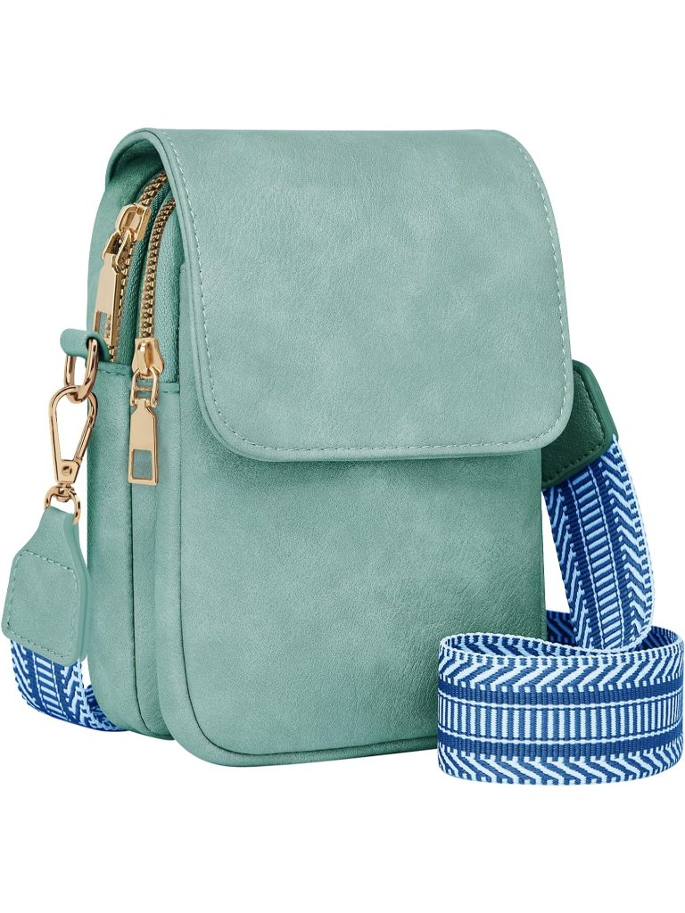 Women's Blue Crossbody Fashion Cell Phone Purse With Card Holder Travel Bag